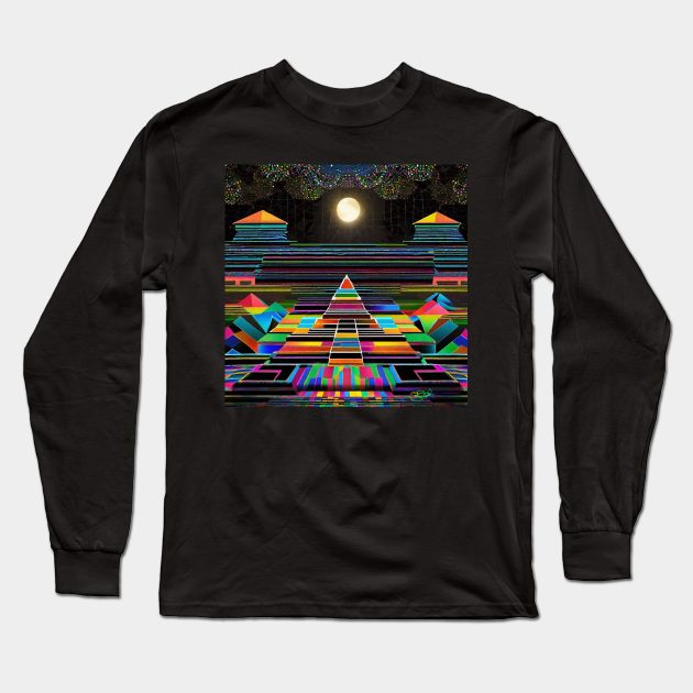 Psychedelic Apocalypse Eclipse Dreams 181 Long Sleeve T-Shirt by Benito Del Ray